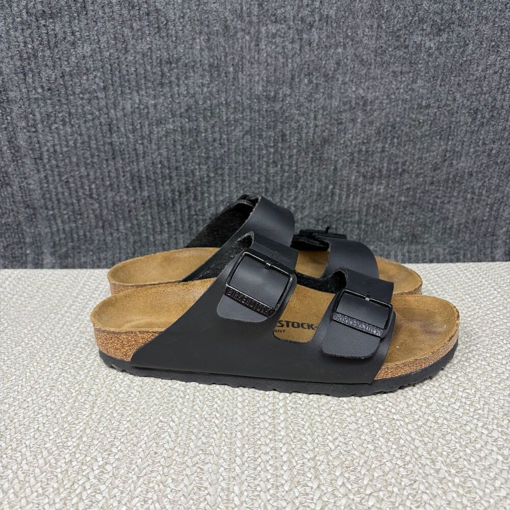 NEW Birkenstock Arizona Birko-Flor Leather Sandals Slides Black Womens 39 US 8
